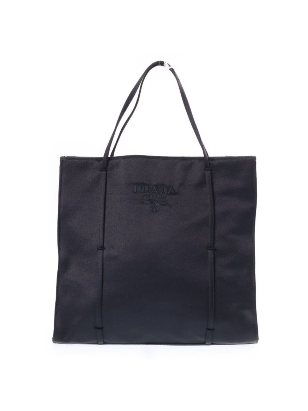 Prada Embroidery Satin Mini Bag Black